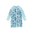 thumbnail image 1 of Bslissey Baby Boys Swimsuit Jumpsuit Animals Print Long Sleeve Zipper One Piece Swimwear Infant Toddler Casual Rash Guard Sunsuit Summer Beach Wear 3M 6M 9M 12M 18M 24M, 1 of 8