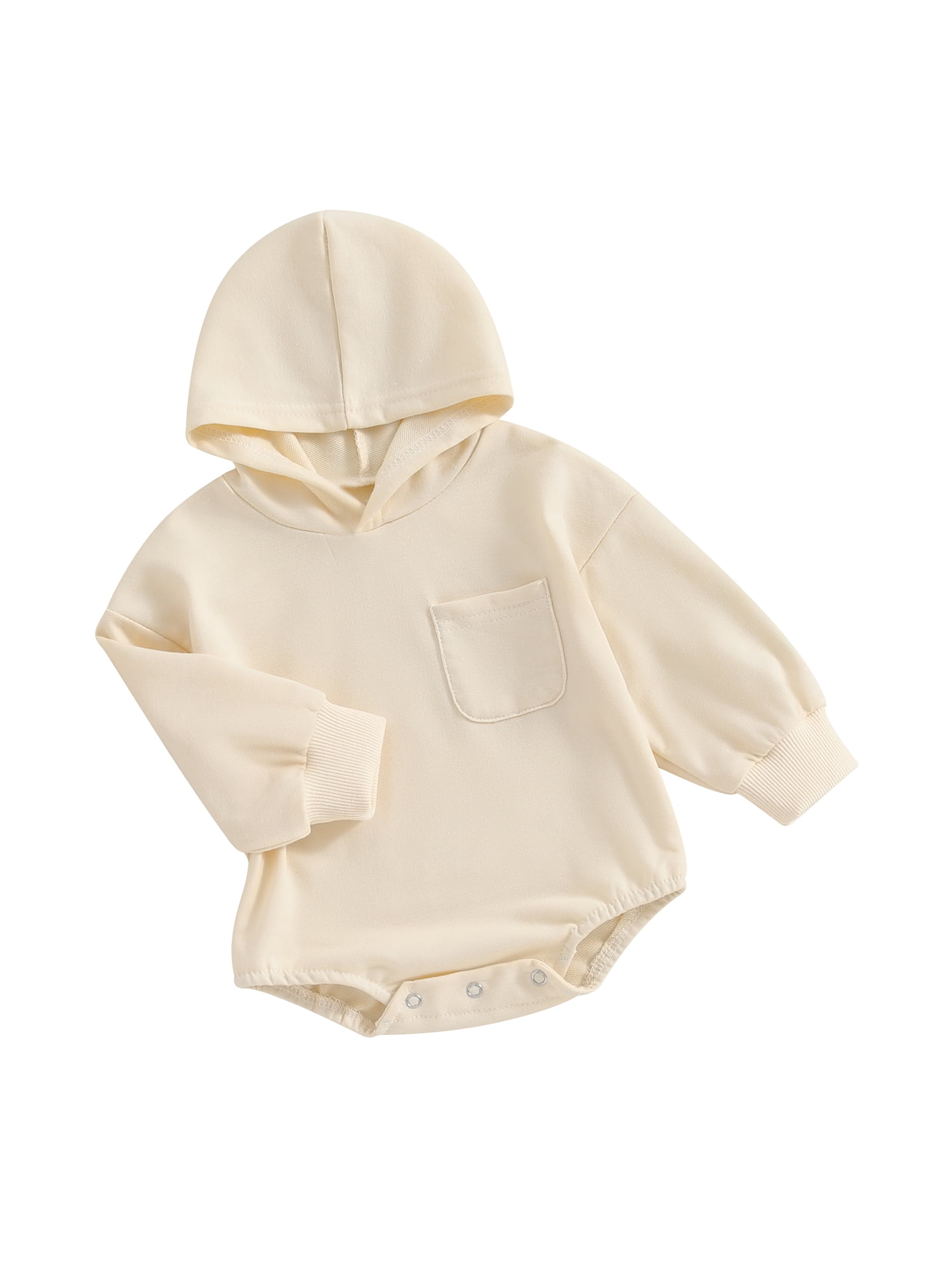 Baby Solid Color Hooded Warm Romper