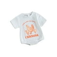 thumbnail image 1 of Bslissey Baby Girls Boys T-shirt Romper Chicken Letter Print Short Sleeve Jumpsuit Newborn Infant Crew Neck Bodysuit 3M 6M 12M 18M Summer Daily Clothes, 1 of 9