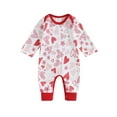 thumbnail image 1 of Bslissey Infant Baby Girls Boys Cute Jumpsuit Heart Print Long Sleeve Crew Neck Footless Rompers 3M 6M 9M 12M Newborn Casual Sweet Bodysuit for Valentine's Day, 1 of 8