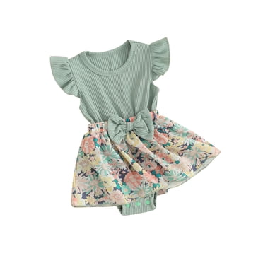 RuffleButts Baby Girls Flutter Sleeve Waterfall Ruffle Romper - Macy's
