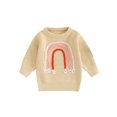 thumbnail image 1 of Bslissey Kids Baby Girl Boy Knit Sweater Long Sleeve Rainbow Jacquard Pattern Pullover Jumper Tops Infant Toddler Casual Knitwear Winter Daily Clothes 0-4 Years, 1 of 9
