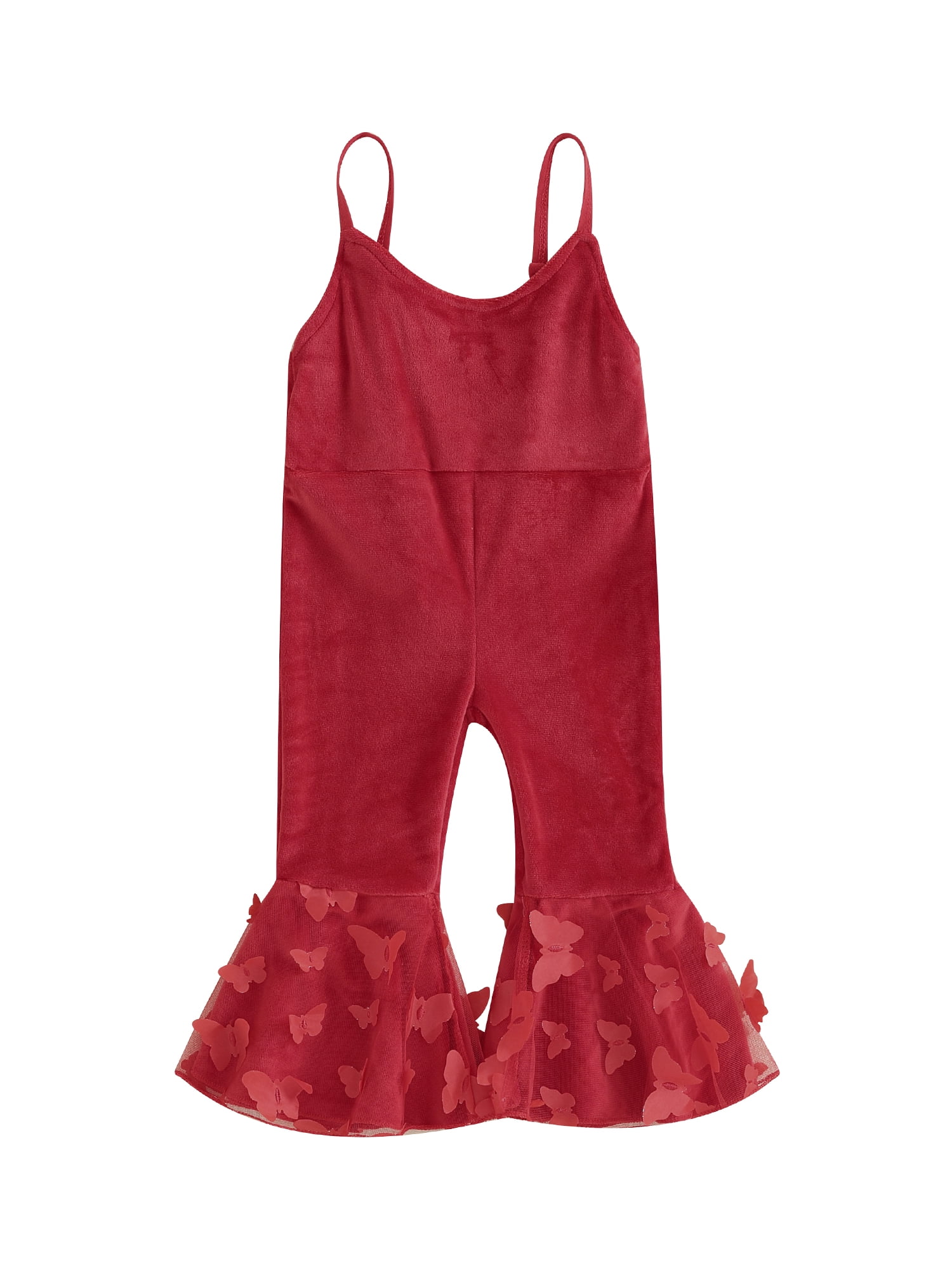 Bslissey Kids Baby Girl Christmas Strap Jumpsuit Toddler Sleeveless