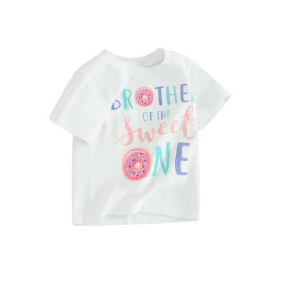 Bslissey Little Boys Girls Birthday T-shirt Letter Print Crew Neck Pullovers Casual Short Sleeve Shirt Toddler Kids Cute Summer Tops for Daily 2T 3T 4T 5T 6T 7T