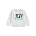 thumbnail image 1 of Bslissey Little Boys Girls Sweatshirt Letter Shamrock Print Crew Neck Hoodie Toddler Long Sleeve Loose Pullovers Kids Casual Daily Holiday Tops 3T 4T 5T 6T, 1 of 8