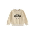 thumbnail image 1 of Bslissey Little Boys Girls Sweatshirt Long Sleeve Letter Print Hoodie Toddler Crew Neck Loose Pullovers Kids Casual Tops for Daily Life 3T 4T 5T 6T 7T, 1 of 8