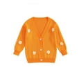 thumbnail image 1 of Bslissey Little Girls Knit Cardigan Flower Embroidery Long Sleeve Buttons Sweater Coat Toddler Kids Casual Knitwear Outerwear Cute Daily Clothes 1T 2T 3T 4T 5T 6T, 1 of 9