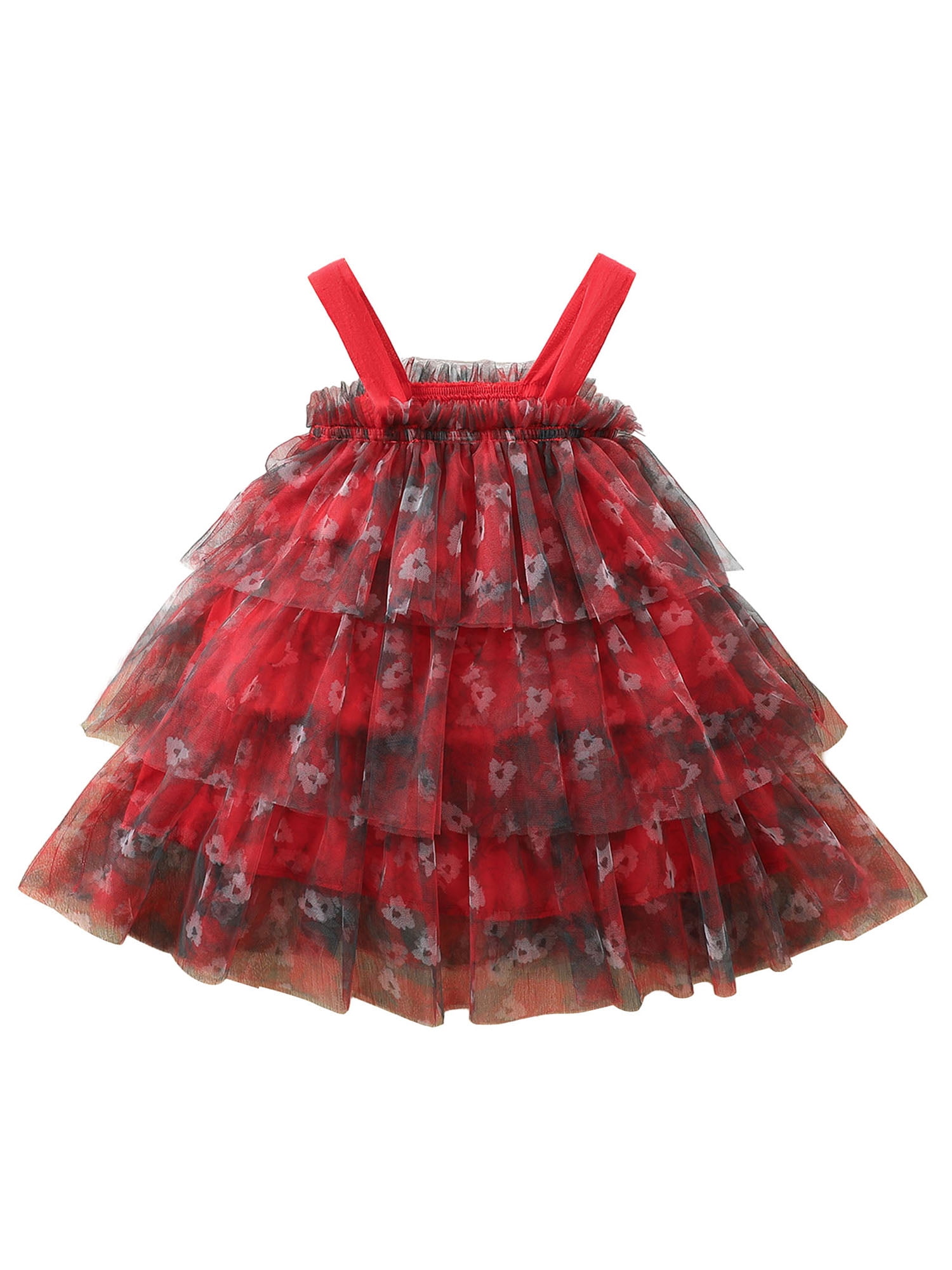 Red Cotton Summer Dress For Baby Girls main image 0