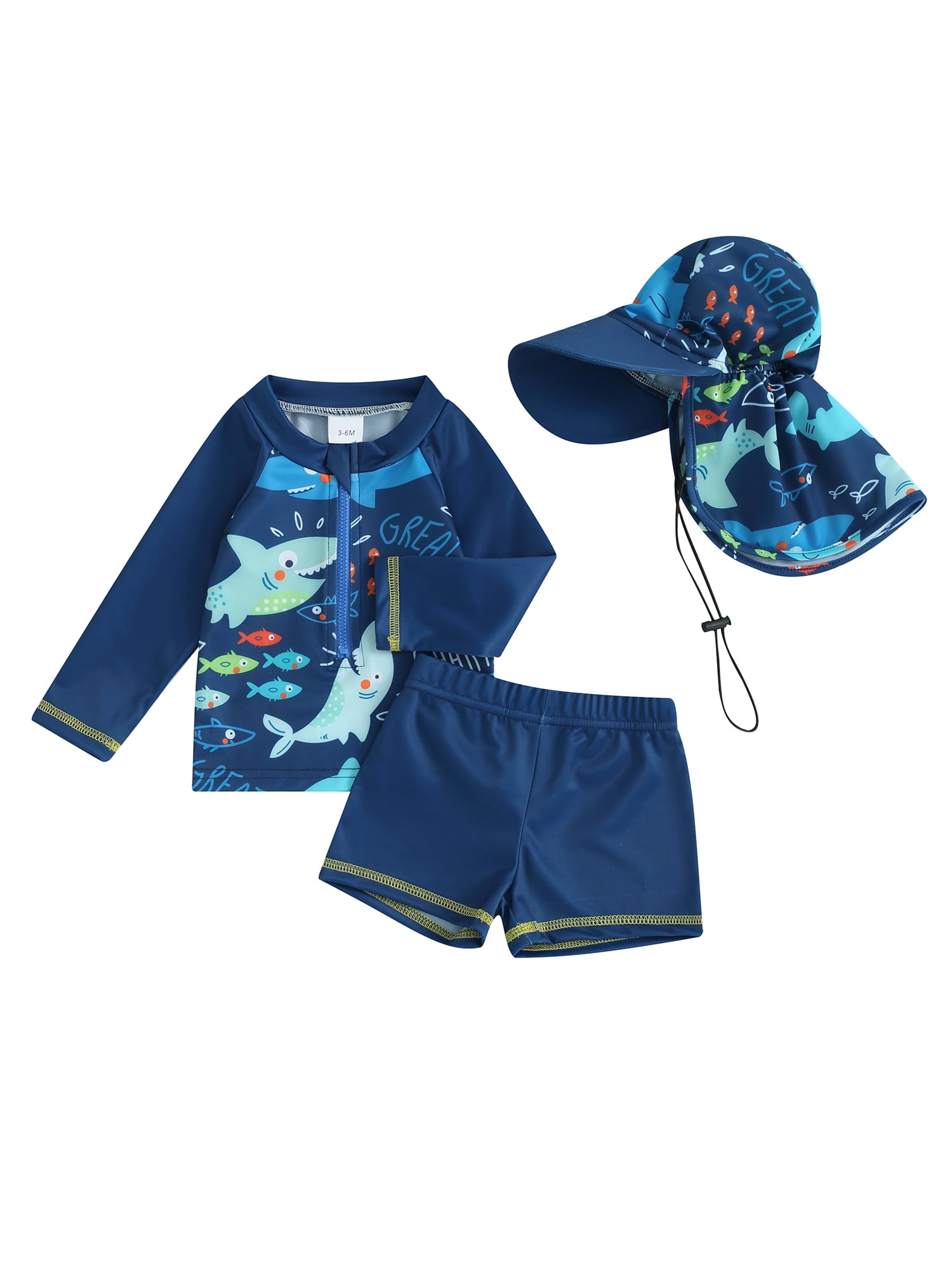 Boys Long Sleeve Rashguard And Board Short 2-Piece Set Swimsuit - Beach Wear And Pool Wear Price