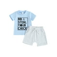 thumbnail image 1 of Bslissey Toddler Baby Boys Easter Shorts Sets Short Sleeve Chick Letter Print T-shirt Tops with Solid Color Shorts 6M 12M 18M 24M 3T Infant Casual Summer 2Pcs Outfits, 1 of 10