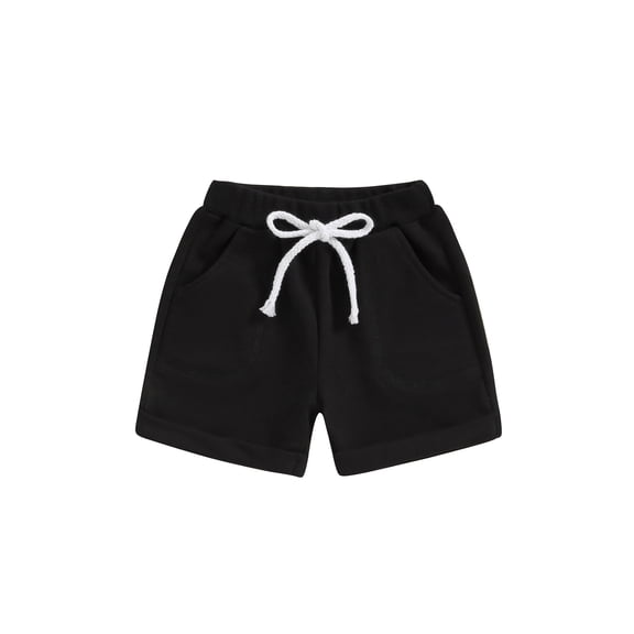 Bslissey Toddler Baby Boys Girls Casual Shorts 6M 12M 18M 24M 3T Elastic Waist Solid Color Pockets Short Pants Infant Boy Summer Rolled Hem Drawstring Short Bottoms