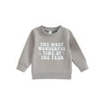 thumbnail image 1 of Bslissey Toddler Baby Boys Girls Casual Sweatshirt Long Sleeve Letter/Snowflake/Tree Print Hoodie Crew Neck Loose Pullovers Infant Spring Fall Winter Tops 0-3 Years, 1 of 9