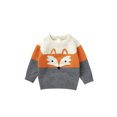 thumbnail image 1 of Bslissey Toddler Baby Boys Girls Knit Sweater Long Sleeve Contrast Color Fox Print Pullover Jumper Tops Infant Cute Knitwear for Casual Daily 6M 9M 12M 18M 24M 3T, 1 of 9