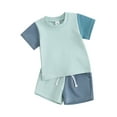 thumbnail image 1 of Bslissey Toddler Baby Boys Girls Summer Shorts Sets Contrast Color Short Sleeve T-shirt + Elastic Waist Shorts 2Pcs Outfits Infant Casual Daily Clothes 6M 12M 18M 24M 3T, 1 of 9