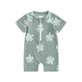 thumbnail image 1 of Bslissey Toddler Baby Boys One Piece Swimsuit Cute Turtle Print Short Sleeve Jumpsuit Swimwear Infant Casual 1/2 Zipper Bathing Suit 0-4T Kids Summer Beach Wear, 1 of 9