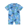 thumbnail image 1 of Bslissey Toddler Baby Boys Rash Guard Swimsuit Cute Print Short Sleeve Zipper Bathing Suit Infant Crew Neck One Piece Swimwear Summer Beach Wear 3M 6M 12M 18M 24M 3T, 1 of 9