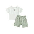 thumbnail image 1 of Bslissey Toddler Baby Boys Summer Clothes 6M 12M 18M 24M 3T Short Sleeve Crew Neck T-shirt Tops + Elastic Waist Shorts 2Pcs Outfits Infant Casual Short Pants Sets, 1 of 9