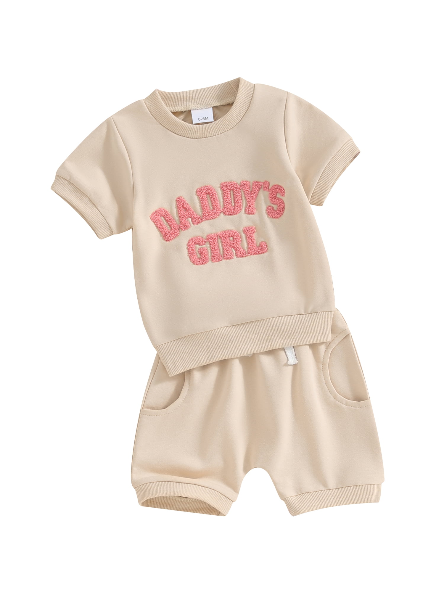 Bslissey Toddler Girls Shorts Sets Short Sleeve Fuzzy Letter Embroidery Tops with Elastic Waist