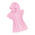 thumbnail image 1 of Bslissey Toddler Kids Girls Swim Cover Up Solid Color Short Sleeve Zipper Hooded Bathrobe Little Girls Casual Summer Bathing Suit Beach Cover-up 1T 2T 3T 4T 5T 6T 7T 8T, 1 of 9