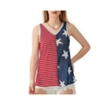 thumbnail image 1 of Bslissey Women's 4th of July Tank Tops American Flag Stripe Star Print Sleeveless Vest Ladies Loose Casual U-neck Camisole for Independence Day, 1 of 8