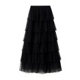 thumbnail image 1 of Bslissey Women's Midi Tulle Skirt Solid Color Elastic Waist A-Line Skirt Ladies Fashion Casual Flowy Layered Long Cake Skirt, 1 of 6