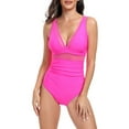 thumbnail image 1 of Bslissey Women's One Piece Tankini Swimwear Sleeveless V Neck Solid Color/Floral Print Monokini Swimsuit Ladies Summer Fashion Bathing Suit for Beach Wear, 1 of 6