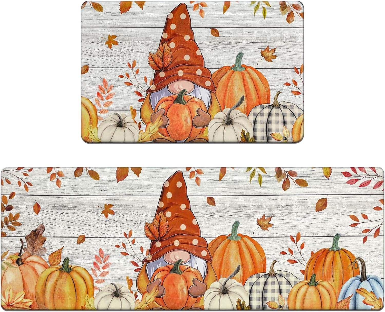 Bsmathom Fall Anti Fatigue Kitchen Rug Sets 2 Piece, Non Slip