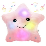 Bstaofy Musical Light upTwinkle Star Stuffed Animals Creative Lullaby LED Soft Pillow Plush Toys Accompany Kids Glow at Night Singing Birthday Christmas for Girls Toddlers, Pink