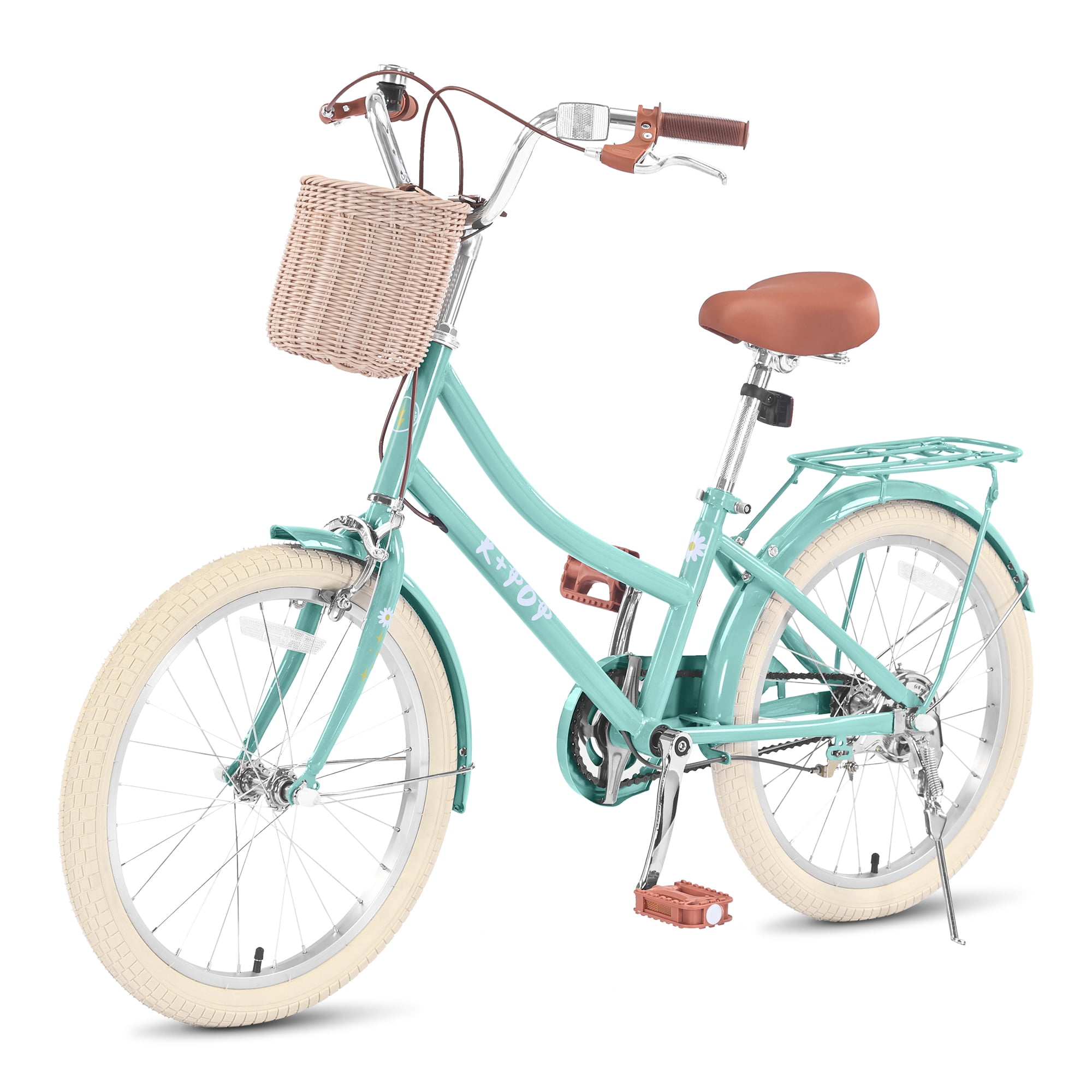 Bstjewey 20 Inch Girls Bike with Basket, Dual Brakes, Adjustable Seat ...