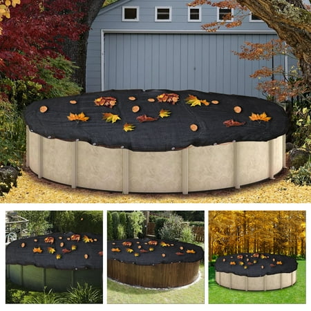 Bstjewey 24ft Round Leaf Net Pool Cover for Above Ground Pools, Lightweight & Durable for Easy Clean-Up