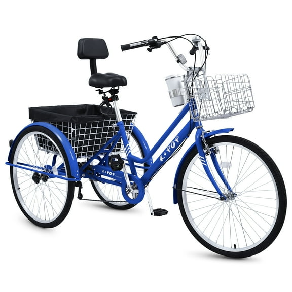 Bstjewey 26 Inch Adult Tricycle, 3 Wheel Bike with 7-Speed and Baskets