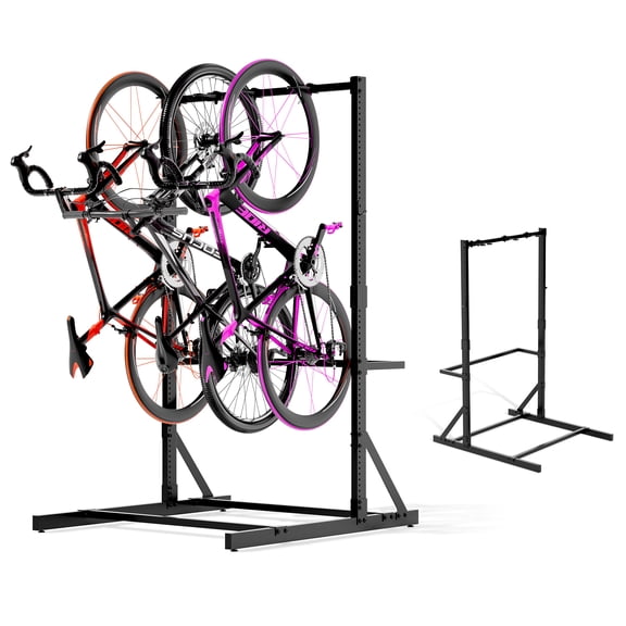 Bstjewey 300Lbs Max Load Heavy Duty Metal Freestanding Bike Stand for 4 bikes,Bicycle Storage Rack Adjustable Height and Durable