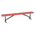 thumbnail image 1 of Bstjewey 8ft Powder-Coated Steel Park Bench, Outdoor Heavy Duty Metal Backless Bench with Portable Frame, Commercial Bench for Mall, Store, Patio, Red, 1 of 6