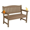 thumbnail image 1 of Bstjewey Outdoor Patio Bench, 2-Person HIPS Seat, 800 lbs, Brown, Wood Grain, 1 of 7