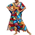 Bsubseach Bathing Suit Cover Up Colorful Caftan Beach Dress for Women