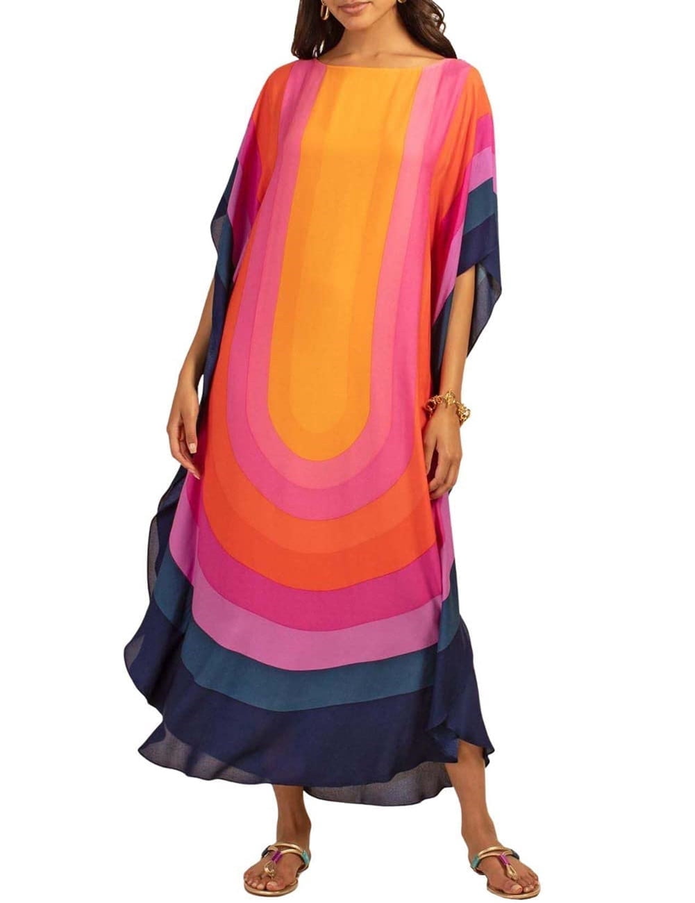 BSUBSEACH Turkse schouderloze kaftan, jurk, badpak, verbergend, maxi-jurk, C-zwart, one size