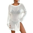thumbnail image 1 of Bsubseach Crochet Swimsuit Cover Ups for Women Sheer Knitted Beach Tops White Dresses, 1 of 10