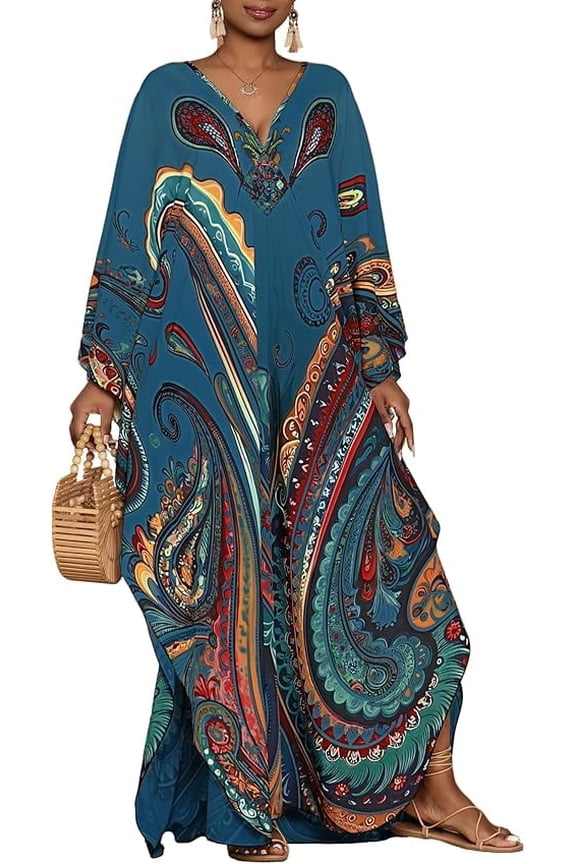 kaftan Dresses for Women Plus Size Swimsuit Cover up Summer Maxi Moomoo Dresses