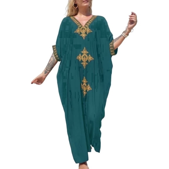 Bsubseach Fashion kaftan Dresses for Women Plus Size Swimsuit Cover up Summer Maxi Moomoo Dresses