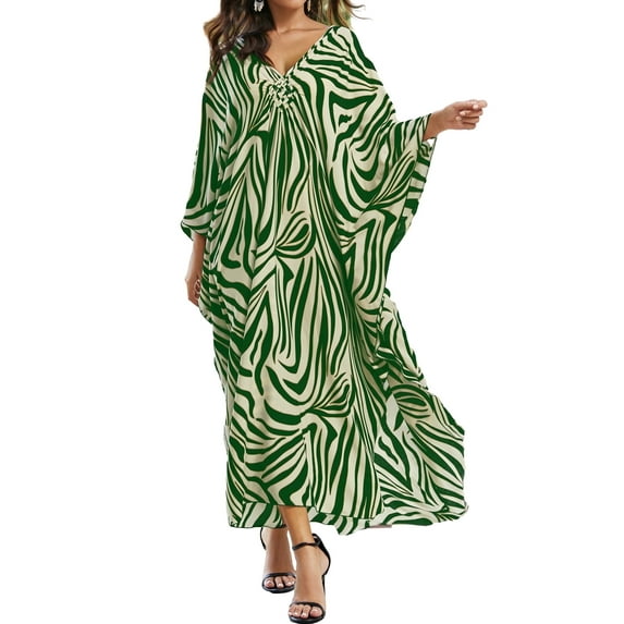Bsubseach Fashion Women Kaftan Print Swimsuit Cover up Plus Size Casual Summer Outfits