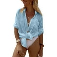 thumbnail image 1 of Bsubseach Long Sleeve Beach Shirt Women Turn Down Collar Cover up Online, 1 of 2