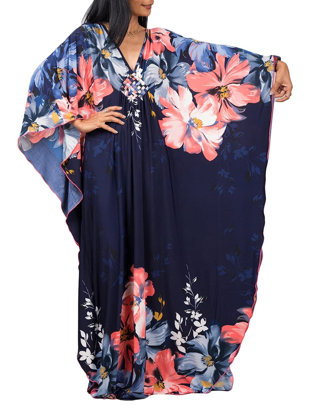 Bsubseach Plus Size Caftan Dress For Women Swimsuit Cover Up Summer ...