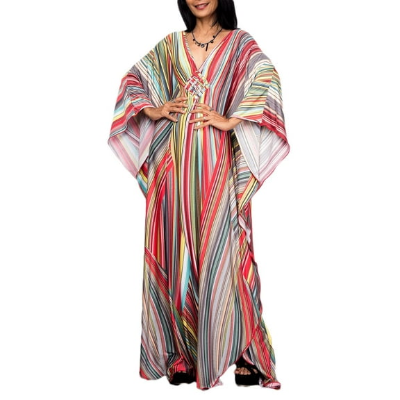 Bsubseach Plus Size Caftan Dress for Women Swimsuit Cover Up Summer Beach Dresses Maxi Kaftan Swimwear Bathing Suit Cover Ups