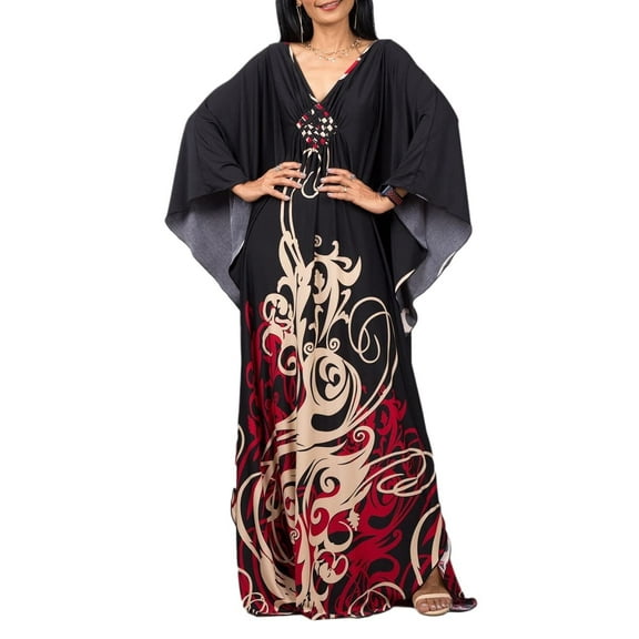 Bsubseach Plus Size Caftan Dress for Women Swimsuit Cover Up Summer Beach Dresses Maxi Kaftan Swimwear