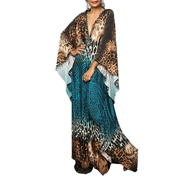 Bsubseach Plus Size Caftan Dress for Women Swimsuit Cover up Summer Beach Kaftan