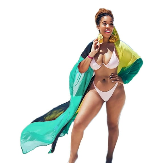 Bsubseach Plus Size Chiffon Cover Ups for Swimwear Women Beach Kimono Cardigan