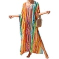 thumbnail image 1 of Bsubseach Print Kaftan V Neck Swim Cover Ups for Women Summer Outfits Summer Beach Maxi Dresses, 1 of 6