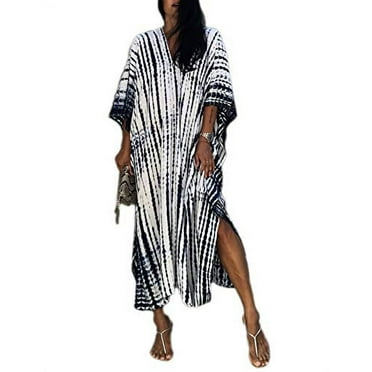 Women Long Maxi Plus Size Polyester Kaftan Caftan Gown Beach Casual ...