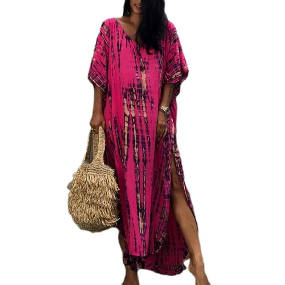 Bsubseach Women Beach Kaftan Dresses Plus Size Cover ups Casual Summer Dress Maxi Long Caftan Swimsuit Bathing Suit Cover Up