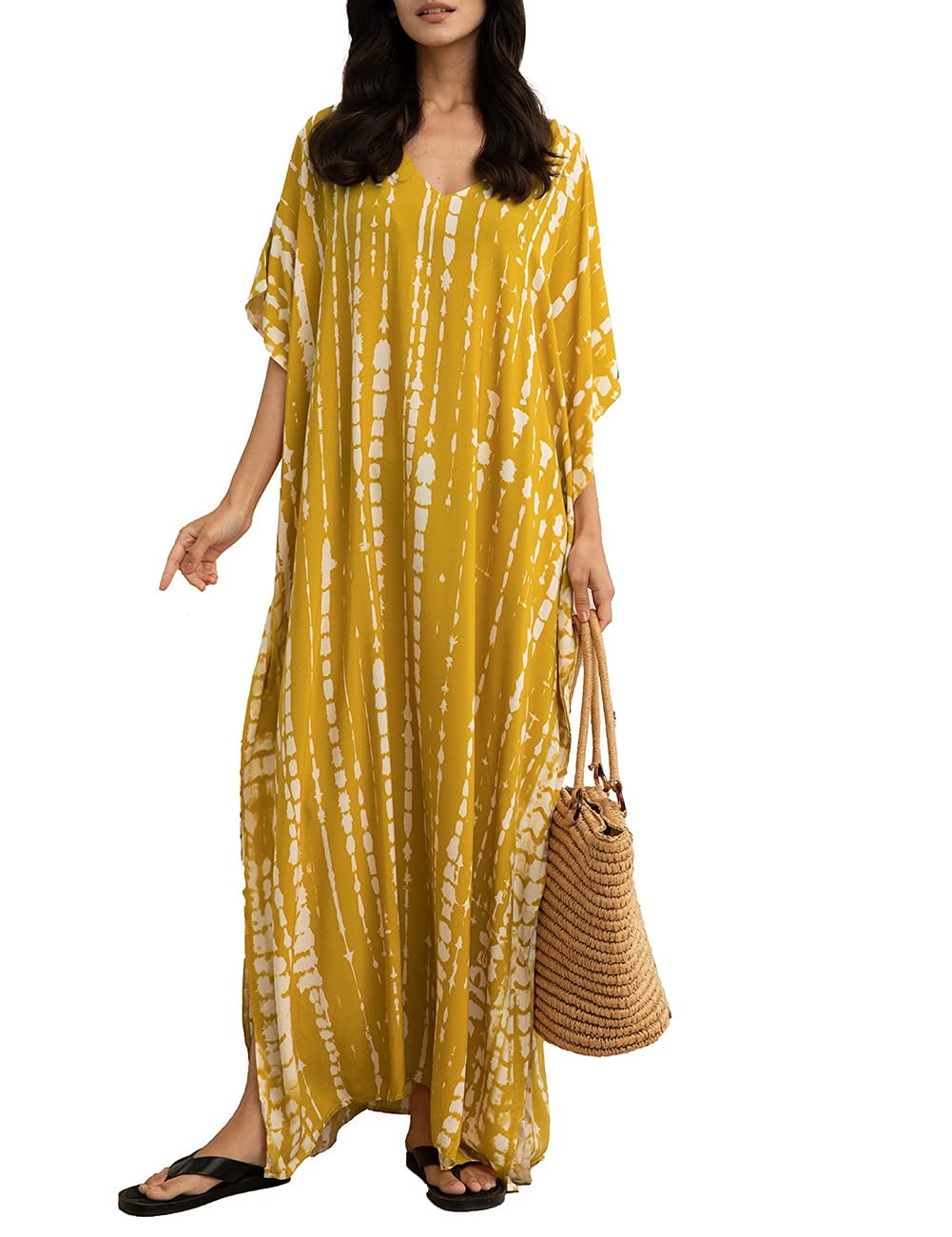 Bsubseach Women Beach Kaftan Plus Size Swimsuit Cover Ups Casual Summer